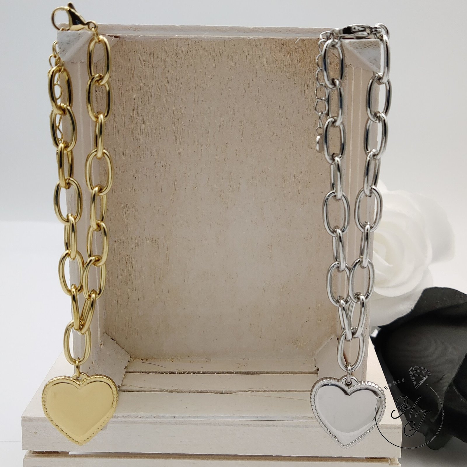 Bracciale Chain Heart, Heat Jewels Acciaio